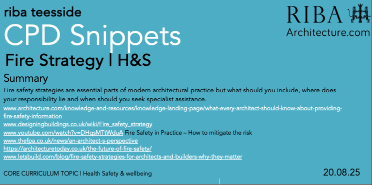 RibaTees's tweet image. #CPDSnippets this week looks at #FireStrategy
links
architecture.com/knowledge-and-…
designingbuildings.co.uk/wiki/Fire_safe…
youtube.com/watch?v=DHqsMT…
thefpa.co.uk/news/an-archit…
architecturetoday.co.uk/the-future-of-…
letsbuild.com/blog/fire-safe…
@RIBANorthEast @RIBA_YAPF @RIBA @RIBANorth #architect #architecture #firesafety