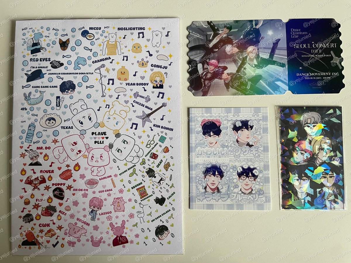 went for Plave’s concert live streaming in cinemas and got these as fansupport!!! thank you to all the pllis who were giving this around, whether it was at the watch party or GV 😫🫶🏻✨