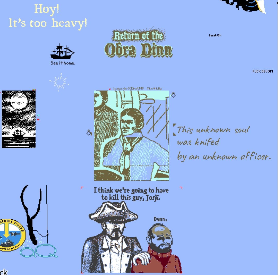 オブラディン絡みだとファルマス沖にオブラディン号のロゴとオブラディン号と、あの彼の姿を確認。彼は制作途中みたいですが、完成をこっそり応援してます

と、思ったら下に何かが出来ていた上にそれは別作品の彼では