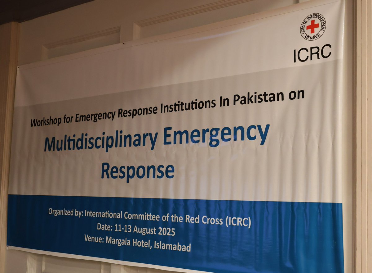 Multidisciplinary #emergency response workshop in Islamabad brought together senior officials representing Rescue 1122, Police, PRCS, Civil Defence &amp; the PDMAs across Pakistan, to discuss challenges in large-scale emergencies, and strengthen cooperation for coordinated responses.