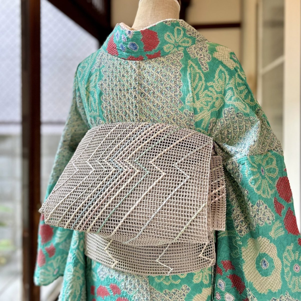 有松鳴海絞り 浴衣 紫陽花 kimono tento 様 / アンティーク 浴衣