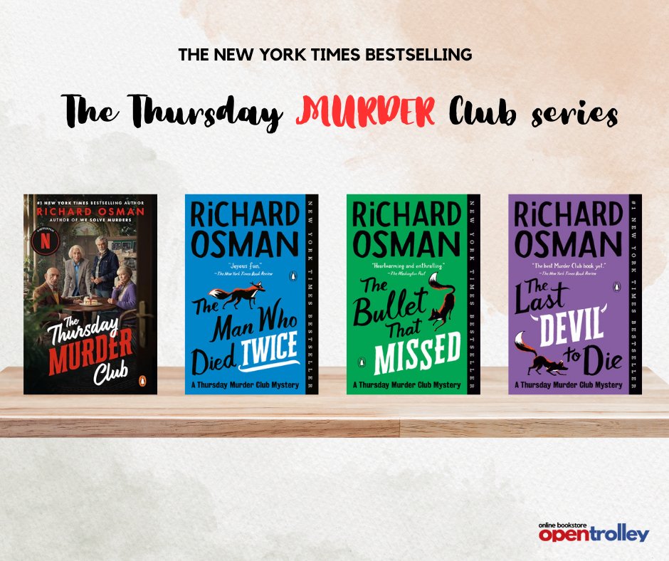 The Thursday Murder Club is coming to Netflix soon. Don't miss other #RichardOsman bestsellers on our website for more witty mysteries and full of twists!

#TheThursdayMurderClub  #NetflixAdaptation #BookToScreen