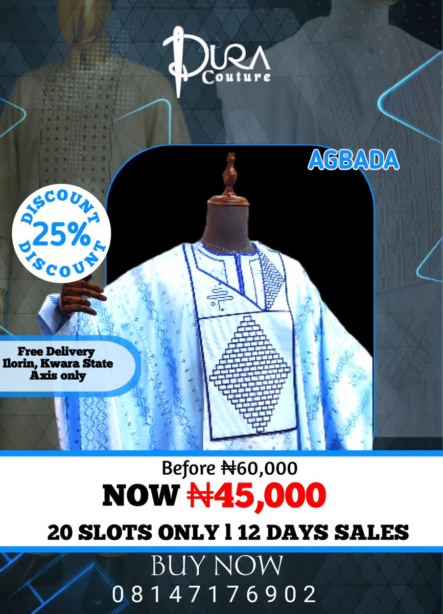 Dcouture06's tweet photo. 25% discount 
Free Delivery only in ilorin, Kwara State https://t.co/26ogbhkHzP