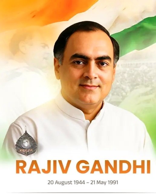 VinothiniINC's tweet photo. Remembering Shri #RajivGandhi ji on his jayanti, whose vision for a technologically advanced and modern India continues to inspire our nation’s progress.
#RajivGandhiJayanti https://t.co/3x9PqvJGnv