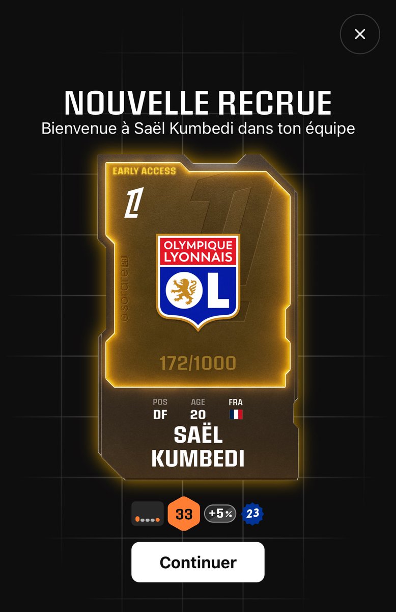 🎁 REWARDS GW 1 

👉 T1 : Oliver Antman 
👉 T2 : Saël Kumbedi
💰 21$
🧪 2520 essences 

Très content de la T1, moins de la T2 !

Partagez moi vos récompenses les gars ⬇️

#Sorare