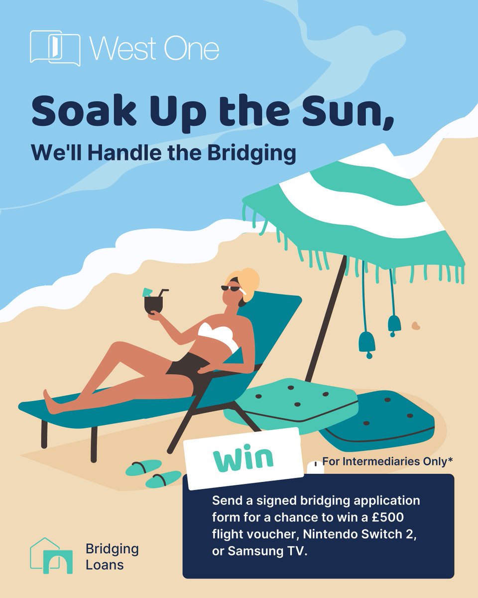 West One Loans (@westoneloans) on Twitter photo Submit a valid bridging application before 29 August, and you could win:
๐ฎ A Nintendo Switch 2
โ ยฃ500 flight voucher
๐บ or Samsung TV
Enter here: eu1.hubs.ly/H0ms86P0
*Terms & Conditions apply.
Learn more about us and contact our bridging team at hello@westoneloans.co.uk Submit a valid bridging application before 29 August, and you could win:
๐ฎ A Nintendo Switch 2
โ ยฃ500 flight voucher
๐บ or Samsung TV
Enter here: eu1.hubs.ly/H0ms86P0
*Terms & Conditions apply.
Learn more about us and contact our bridging team at hello@westoneloans.co.uk