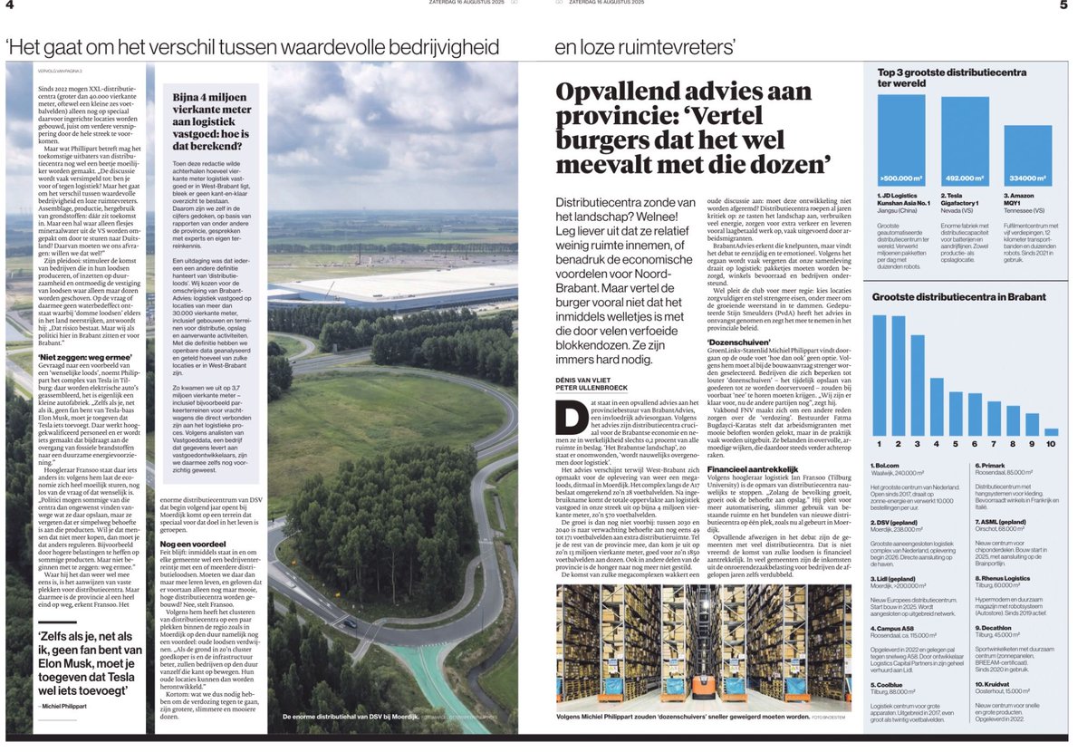 „De discussie wordt vaak versimpeld tot: ben je voor of tegen logistiek? Maar het gaat om het verschil tussen waardevolle bedrijvigheid en loze ruimtevreters. Assemblage, productie, hergebruik van grondstoffen: dáár zit toekomst in." shorturl.at/d41qi

#verdozing