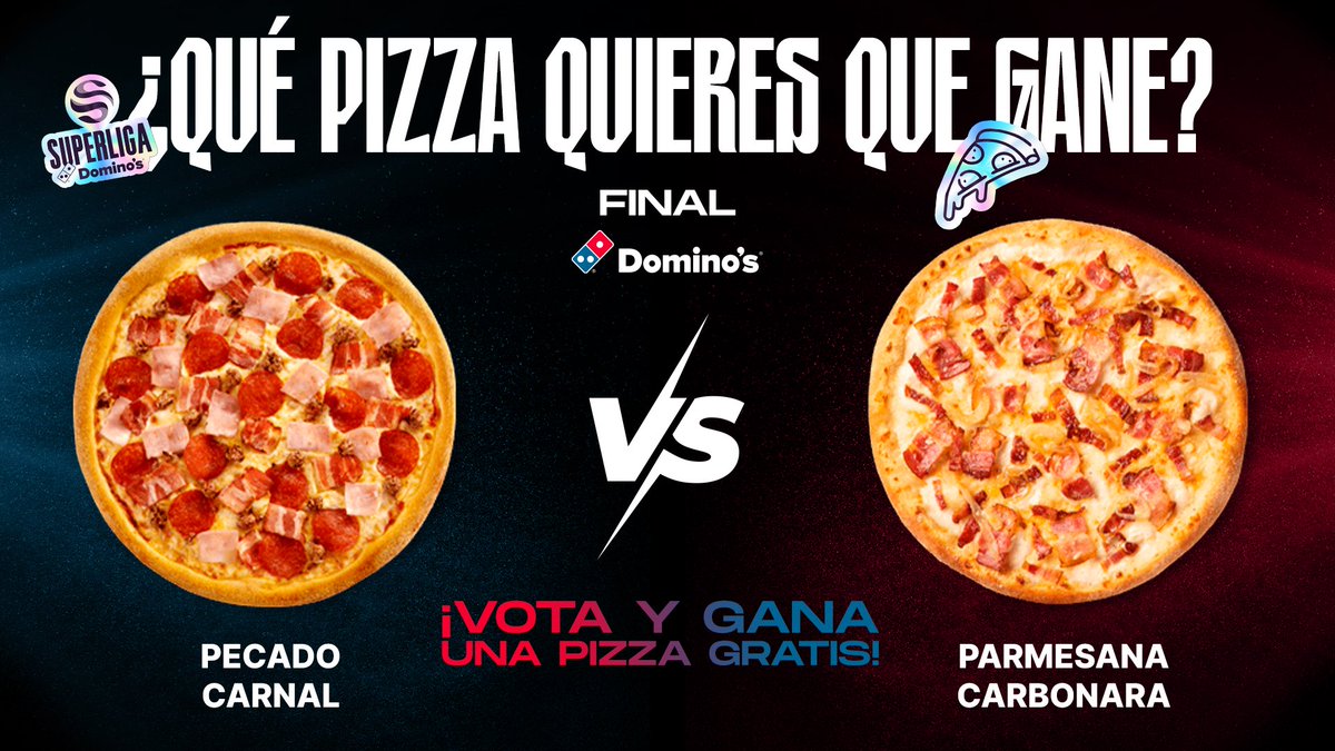 LVP (@lvpes) on Twitter photo ¡Llega el 🔥ENFRENTAMIENTO FINAL 🔥 para decidir la PIZZA OFICIAL de la LVP!
⚔️PECADO CARNAL vs. PARMESANA CARBONARA⚔️
¡Deja en los comentarios el nombre de tu favorita y entra en el sorteo de una pizza de <a href="/DominosGaming/">Domino's Gaming</a> GRATIS!🍕
Tienes hasta el día 26 de agosto ⏳ ¡Llega el 🔥ENFRENTAMIENTO FINAL 🔥 para decidir la PIZZA OFICIAL de la LVP!
⚔️PECADO CARNAL vs. PARMESANA CARBONARA⚔️
¡Deja en los comentarios el nombre de tu favorita y entra en el sorteo de una pizza de <a href="/DominosGaming/">Domino's Gaming</a> GRATIS!🍕
Tienes hasta el día 26 de agosto ⏳