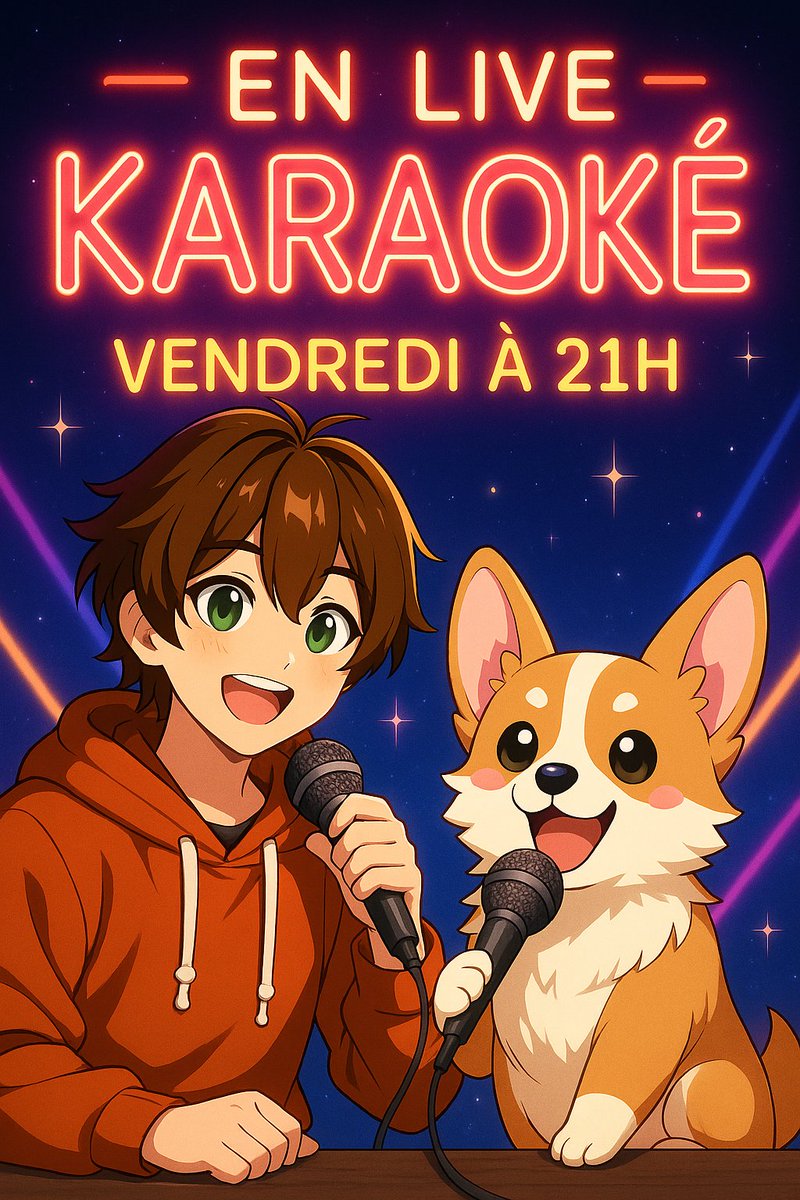 Ce vendredi à 21h… le moment que tout le monde attendait est enfin là !
 KAROAKÉ LIVE sur Twitch avec <a href="/krowfield/">Krowfield</a>                  
Prépare ton micro, ton énergie et ta meilleure voix… vendredi soir ça va envoyer du lourd !  #Vtuber #twitchstreamer #clippy