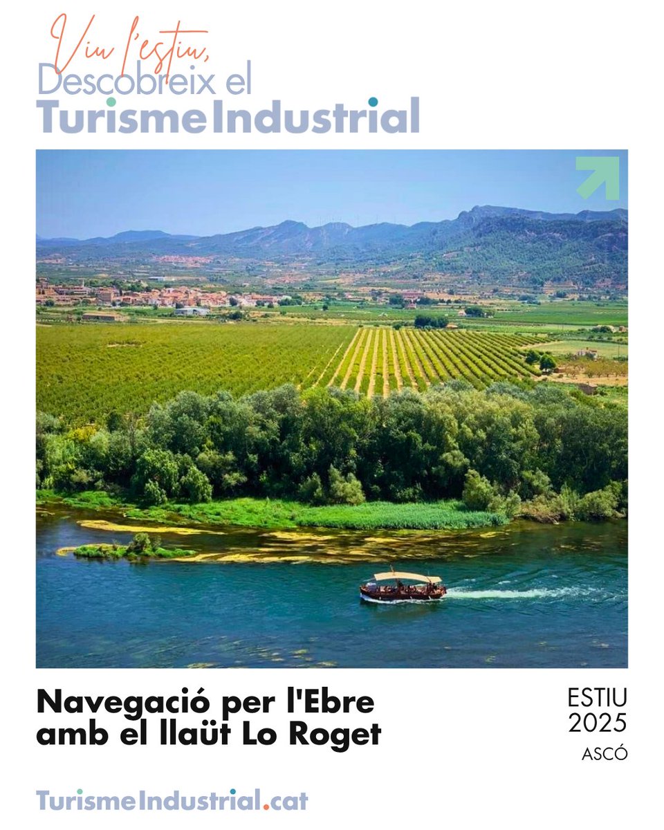 Sabies que pots navegar per l'Ebre mentre gaudeixes del patrimoni industrial d'Ascó?
Amb el llaüt Lo Roget 🛶 faràs un recorregut únic per la història, fauna i flora de la localitat. 🌿

Viu l'estiu, descobreix el Turisme Industrial! 💦

🔗 xatic.cat/ca/activitats/…

#ViuEstiuXATIC