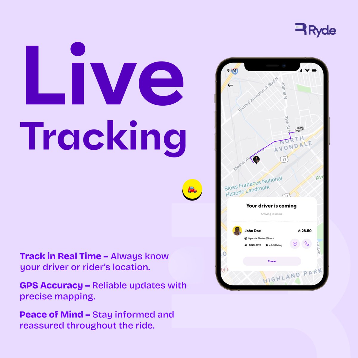 📱 First up in our app features series: Live Tracking!
Know exactly where your driver is, get precise GPS updates, and enjoy peace of mind on every ride. 💜

👉 #DriveWithRydechain #BlockchainTech #FYP #ExplorePage #ViralNow #Trending #Blockchain #PeaceOfMind #RydeAppFeatures