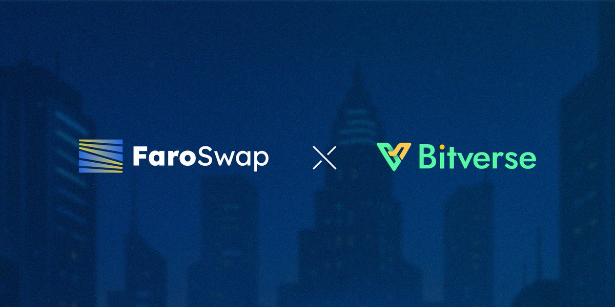 FaroSwap (@faroswap) on Twitter photo 🚀 Partnership Announcement 🚀
We’re thrilled to announce a strategic collaboration between FaroSwap and <a href="/BitverseApp/">Bitverse: AI Perps DEX for RWA, Meme & Stocks</a> — the AI-powered RWA perp DEX!
🔁 Bitverse’s upcoming token swaps will be integrated directly into FaroSwap’s liquidity pools, expanding cross-asset liquidity 🚀 Partnership Announcement 🚀
We’re thrilled to announce a strategic collaboration between FaroSwap and <a href="/BitverseApp/">Bitverse: AI Perps DEX for RWA, Meme & Stocks</a> — the AI-powered RWA perp DEX!
🔁 Bitverse’s upcoming token swaps will be integrated directly into FaroSwap’s liquidity pools, expanding cross-asset liquidity