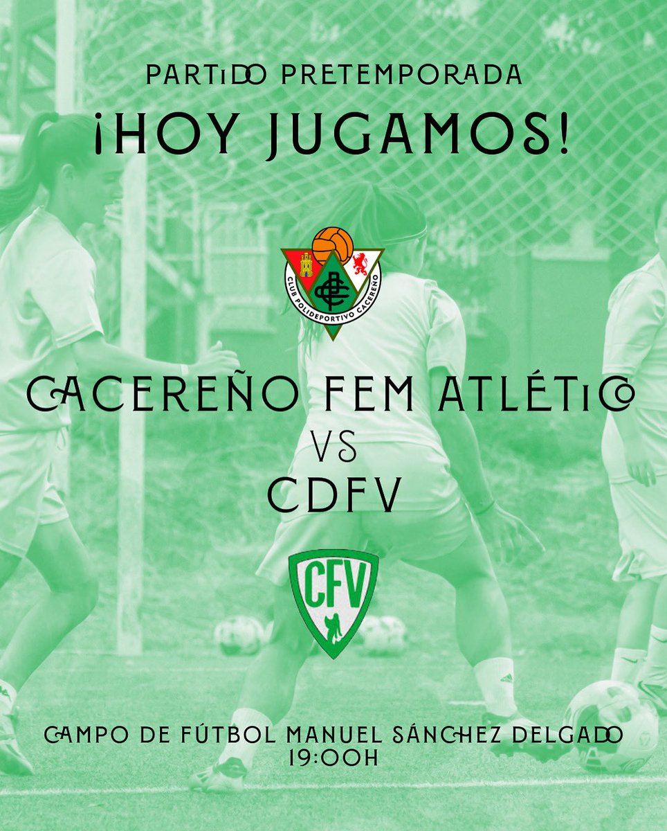🤝 Hoy jugamos en Cáceres el primer amistoso de pretemporada, un partido que será muy exigente contra el filial del <a href="/CacerenoFem/">Cacereño Femenino</a> , actualmente en 2RFEF 🔝 

Comencemos a escribir nuestra 𝑯𝑰𝑺𝑻𝑶𝑹𝑰𝑨 juntas, villanas 💚