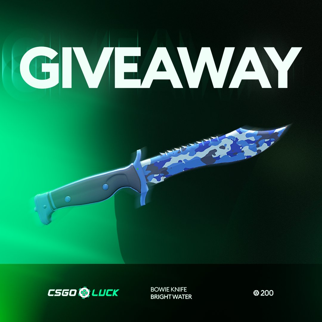 Soulstealer Giveaways (@soulstealergw) on Twitter photo 🎁Bowie Knife | Bright Water🎁
✅Follow <a href="/SoulstealerGW/">Soulstealer Giveaways</a> and <a href="/officialcsluck/">CSGOLuck.com</a>
🔃Retweet
👬Tag 1 Friend
That’s it and GL! Ends in 4 days! 🎁Bowie Knife | Bright Water🎁
✅Follow <a href="/SoulstealerGW/">Soulstealer Giveaways</a> and <a href="/officialcsluck/">CSGOLuck.com</a>
🔃Retweet
👬Tag 1 Friend
That’s it and GL! Ends in 4 days!