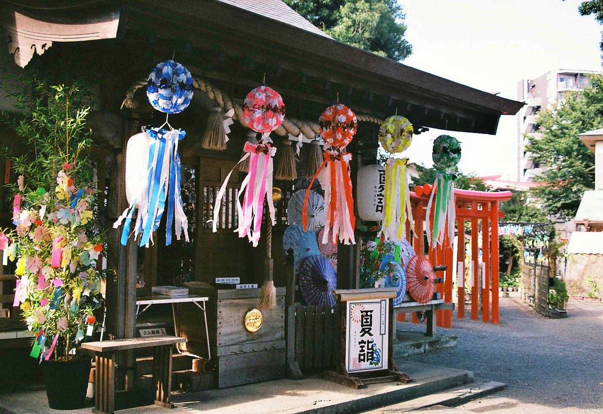 kashimu_HAMA's tweet photo. 相模原夏詣
上溝夏祭りに行く前に 氷川神社に参拝して来ました。
夏詣の #御朱印 を拝受しました。
境内に和傘や七夕飾り、風車があり綺麗でした。
#PENTAX ME+COSINA 28-70mm
#フィルムカメラ
#SUPERIA X-TRA400 期限:2019-10 補正値:なし
#期限切れフィルム
#カメスズ https://t.co/70UvYu7nln
