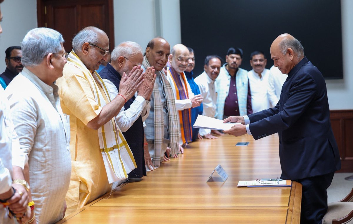 Rajnath Singh (@rajnathsingh) on Twitter photo The NDA’s candidate for the post of Vice President of India, Thiru CP Radhakrishnan ji is known for his humility, knowledge of Constitution and legislative affairs. Joined PM Shri <a href="/narendramodi/">Narendra Modi</a> and other NDA leaders in the filing of Thiru Radhakrishnan’s nomination papers. The NDA’s candidate for the post of Vice President of India, Thiru CP Radhakrishnan ji is known for his humility, knowledge of Constitution and legislative affairs. Joined PM Shri <a href="/narendramodi/">Narendra Modi</a> and other NDA leaders in the filing of Thiru Radhakrishnan’s nomination papers.