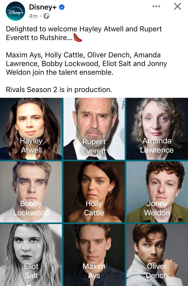 Off to Rutshire we go! 👠  VERY excited to be joining the incredible RIVALS team on <a href="/DisneyPlusUK/">Disney+ UK</a> !!!