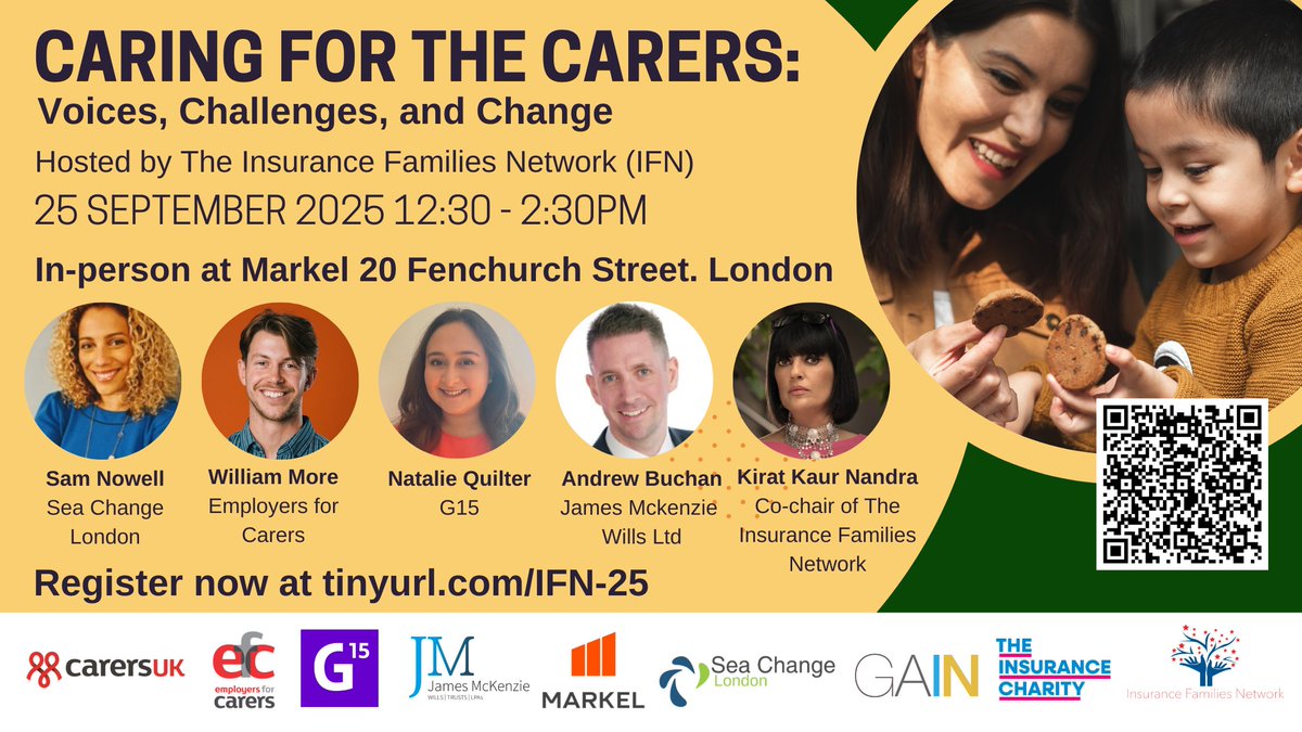 🌟 Caring for the Carers Event in London🌟
Join us on 25 Sept at Markel in London as the Insurance Families Network explores the realities of balancing work &amp; care. Hear from voices with lived experience.
👉 Register: member.gaintogether.org/events/caring-…
#CaringForTheCarers #GAIN #IFN