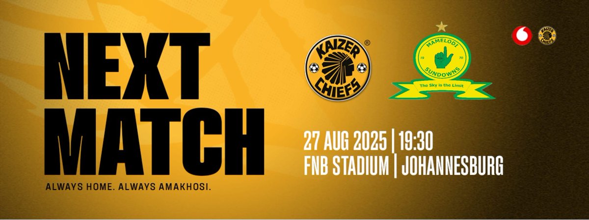 Next Match: ✌🏼 vs. 👆🏼

🎟️ kaizerchiefs.com/kc-tickets

#Amakhosi4Life #BetwayPrem #AlwaysHome
