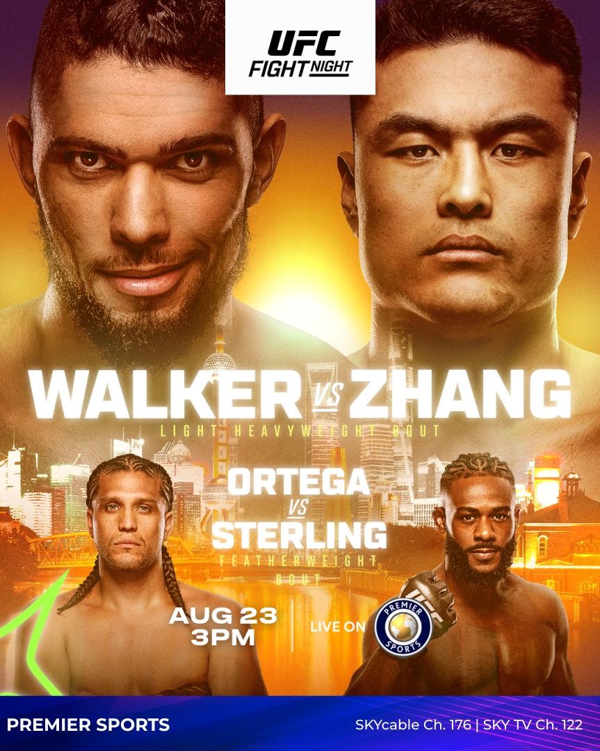 Catch UFC Fight Night: Walker vs Zhang this Saturday, August 23 at 3:00PM, LIVE on Premier Sports (SKYcable Ch. 176 | SKY TV Ch. 122)📺 #WhatsOnSKY