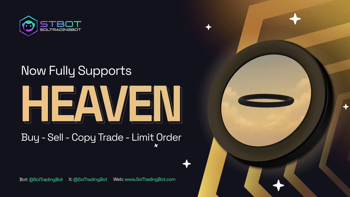 ⭐️ SolTradingBot now supports all features on Heaven!

We’re already plugged into <a href="/heavendex/">heaven</a> . Trade any token with:

- Buy &amp; Sell
- Copy Trade
- Limit Orders
And many more powerful features

From memes to big ideas. Straight from STBOT
👉 Trade now: chromewebstore.google.com/detail/stbot-s…