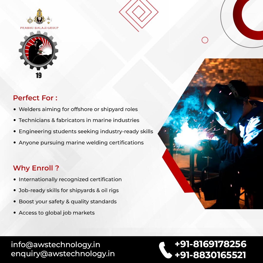 AWS_Tech_Center's tweet image. Want to work offshore or in shipyards?
Get internationally recognized welding certification!

✅ Job-ready skills
✅ Marine &amp;amp; oil rig opportunities
✅ Boost safety &amp;amp; quality standards

📞 +91-8169178256 |

#WeldingCertification #MarineJobs #GlobalCareers #OffshoreWelding
