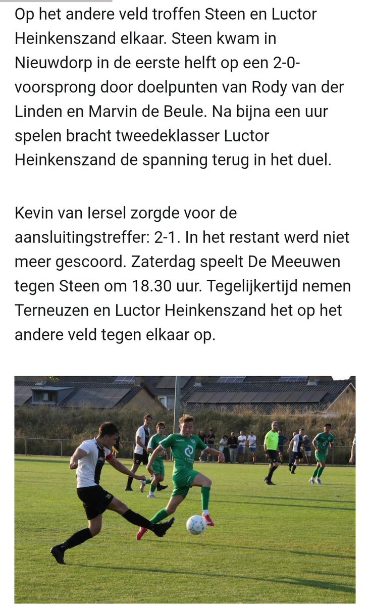 Helaas. Zaterdag tegen <a href="/vvterneuzen/">VV Terneuzen</a> om 18.30 uur bij <a href="/SVNieuwdorp/">SVNieuwdorp</a>