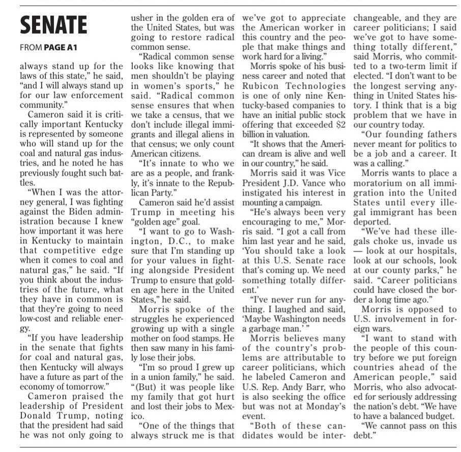 Daviess County GOP (@daviesscogop) on Twitter photo News coverage from the Messenger-Inquirer regarding the 2026 US Senate race. We were joined by <a href="/NateMorris/">Nate Morris</a> & <a href="/DanielCameronKY/">Daniel Cameron</a> at our recent GOP Picnic. <a href="/KYGOP/">Republican Party of Kentucky</a>
messenger-inquirer.com/news/local/cam… News coverage from the Messenger-Inquirer regarding the 2026 US Senate race. We were joined by <a href="/NateMorris/">Nate Morris</a> & <a href="/DanielCameronKY/">Daniel Cameron</a> at our recent GOP Picnic. <a href="/KYGOP/">Republican Party of Kentucky</a>
messenger-inquirer.com/news/local/cam…