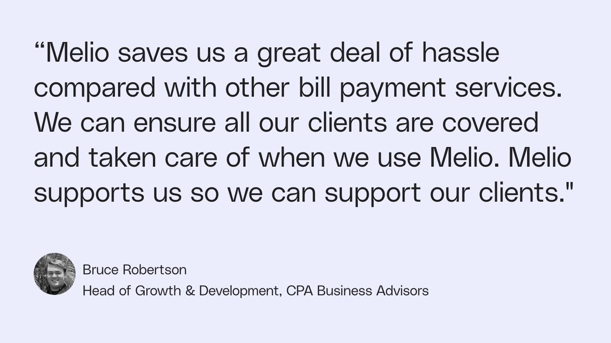 Managing multiple clients? We made it seamless.

Discover how Melio helped <a href="/CPAyourbusiness/">CPABusinessAdvisors</a> save $40K and get back to their clients:
👉 bit.ly/3HFUzFg