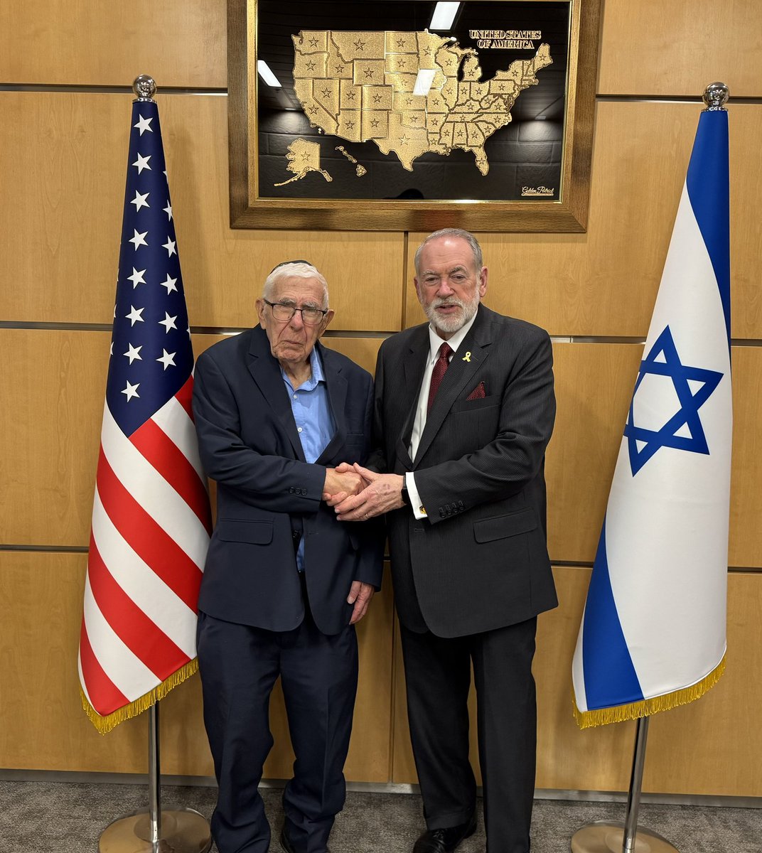 Gov. Mike Huckabee (@govmikehuckabee) on Twitter photo Highlight of my day <a href="/usembassyjlm/">U.S. Embassy Jerusalem</a> was welcoming Fred Notnik on his 95th birthday! US Air Force vet who made Aliya 50 years ago & now has great great grandchildren here in Israel. Happy birthday Fred! Highlight of my day <a href="/usembassyjlm/">U.S. Embassy Jerusalem</a> was welcoming Fred Notnik on his 95th birthday! US Air Force vet who made Aliya 50 years ago & now has great great grandchildren here in Israel. Happy birthday Fred!