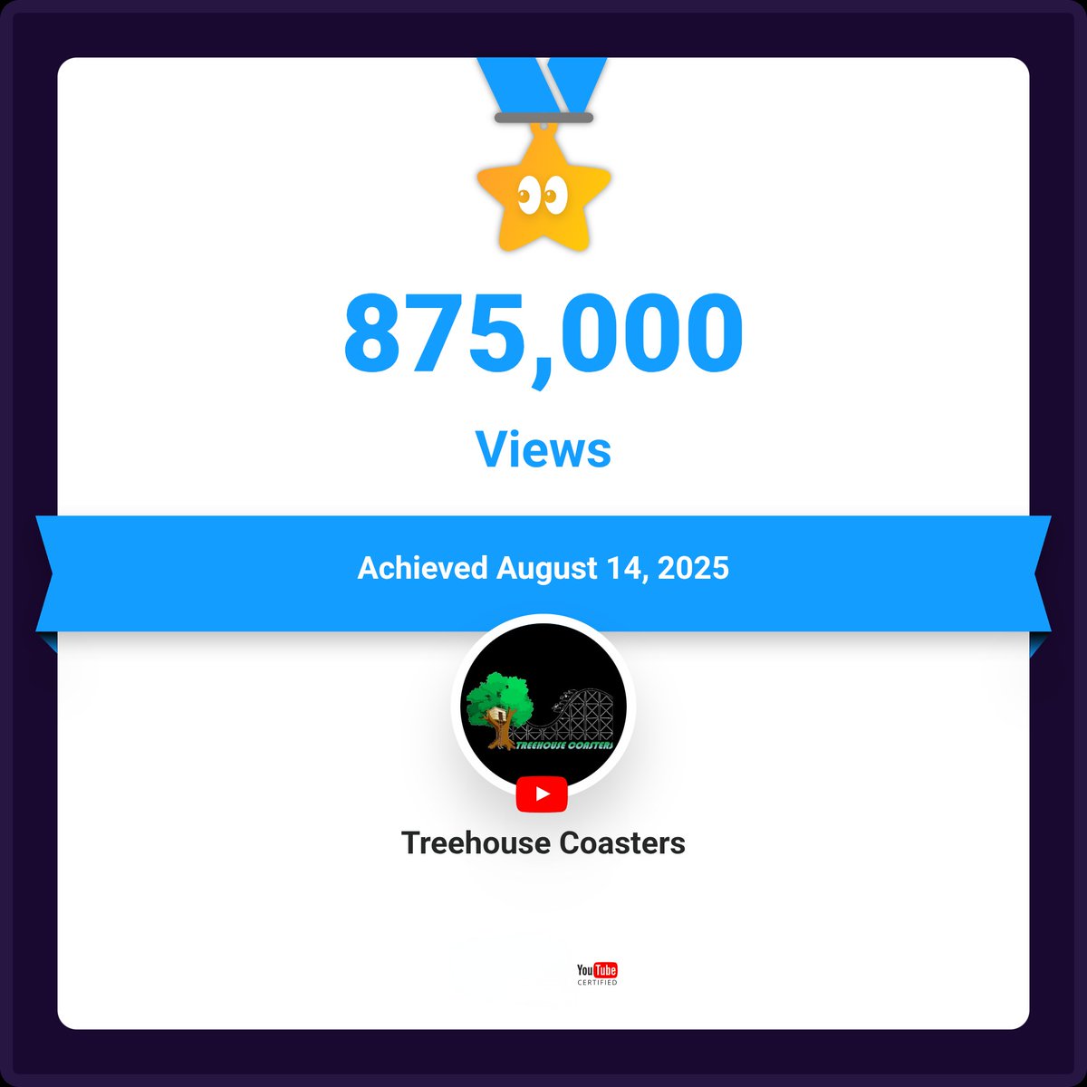 TreehCoasters's tweet image. Another Massive Milestone Thank YOU! Everyone 🙏#treehousecoasters #YouTube linktr.ee/treehousecoast…