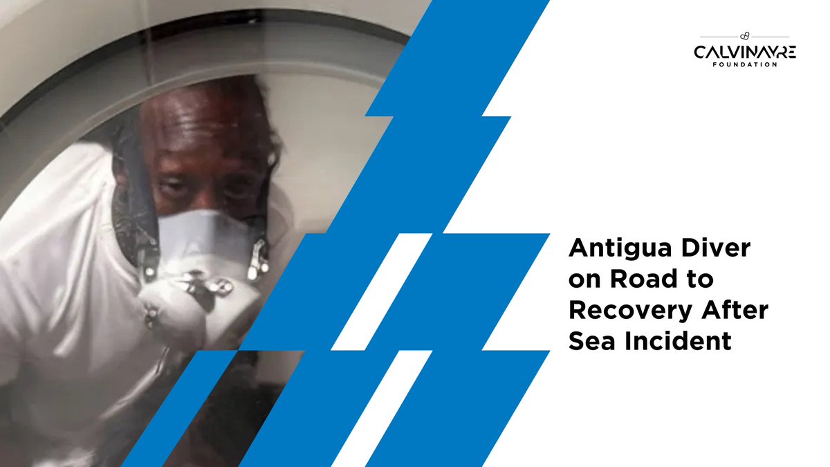 Diver Kemoy Roberts survived severe decompression sickness after urgent care at SLBMC.

Doctors used oxygen therapy &amp; the Hyperbaric Oxygen Chamber donated by the Calvin Ayre Foundation, a treatment that proved life-saving. 🙏

Read more: antiguanewsroom.com/antigua-diver-…