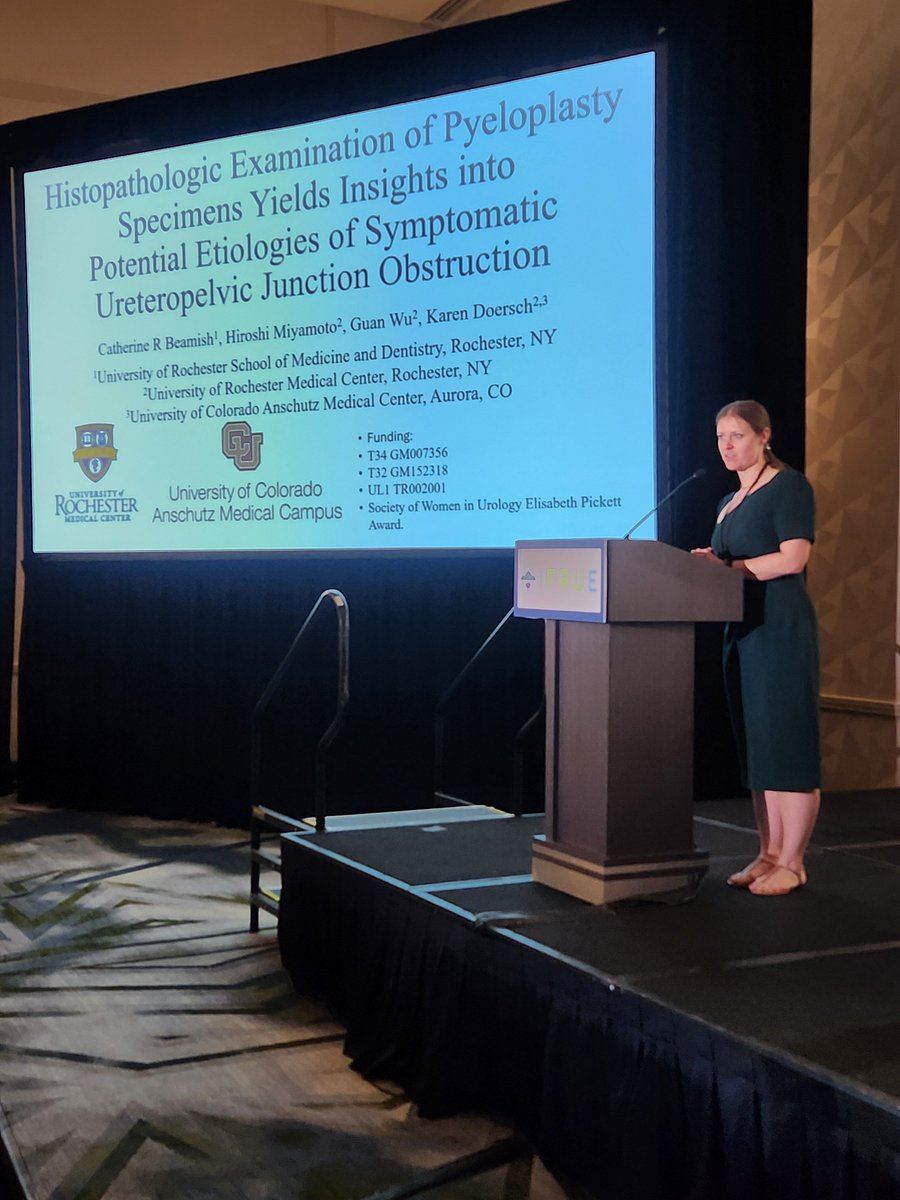 IFRUEUrol's tweet photo. Congrats to 2nd year FRU Fellow @kdoersch689 from @CU_Urology on winning 1st prize for Best podium at #IFRUE2025! Fantastic work on "A Multi-Institutional Histopathological Examination of UPJ Obstruction"  with team @sjvereeck @RohanBhallaMD @brian_J_Flynn & @URMCUrology. #Urology #UPJO