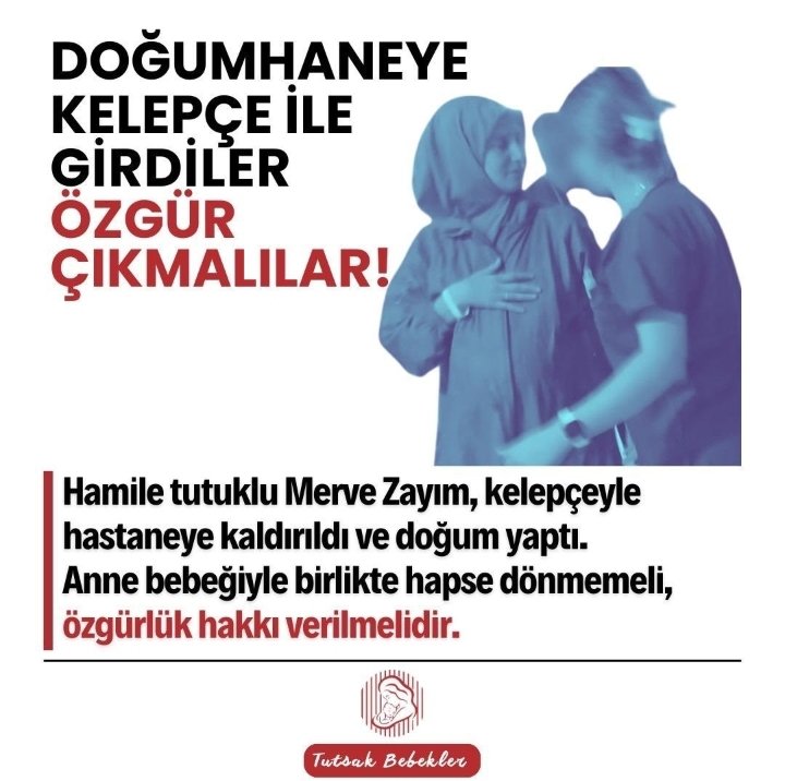 Merve Zayım taburcu ediliyor... Cezaevine gönderilecek...
Zalimin zulmüne sessiz kalmayınız...

2GünlükBebek Tutuklanıyor