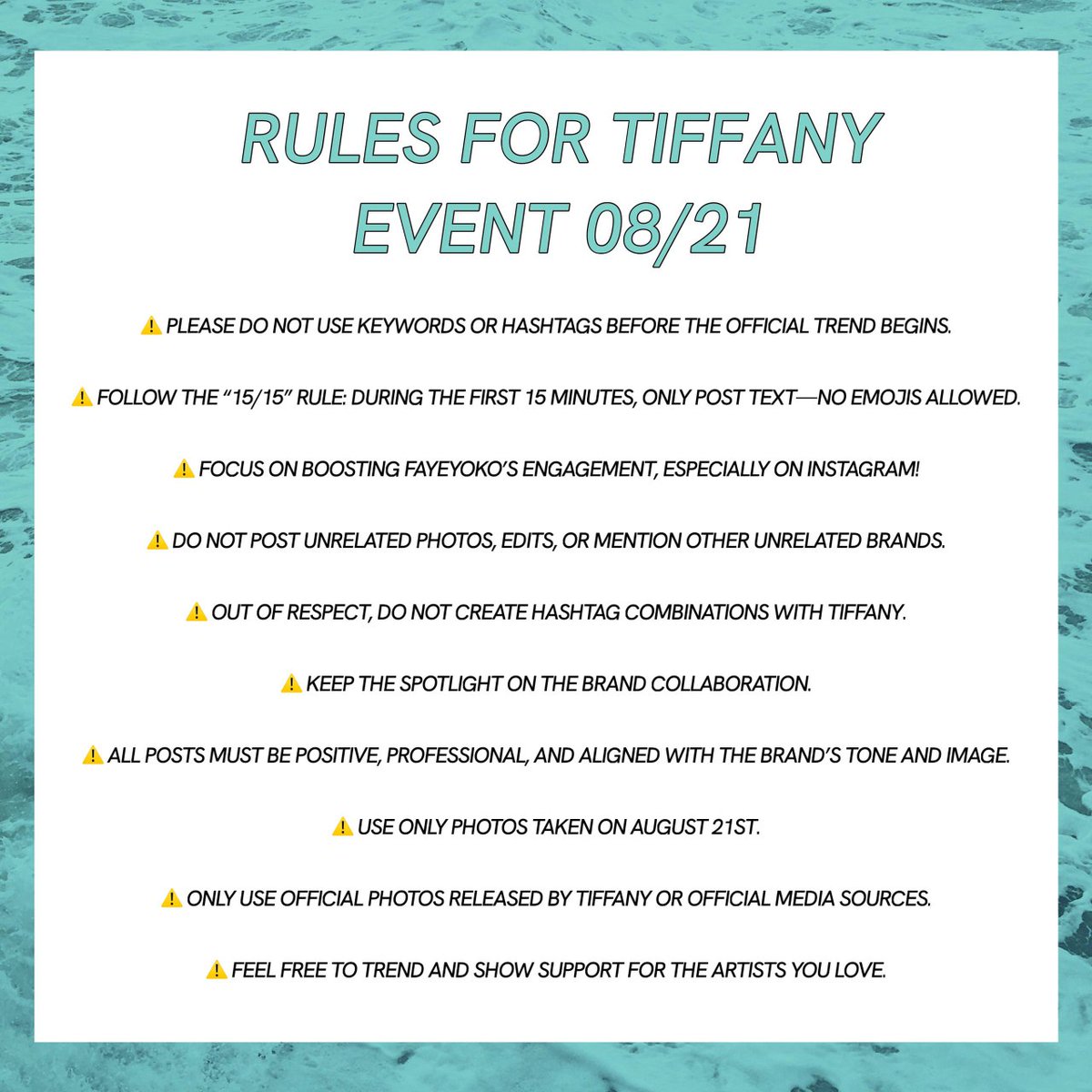 🫧🌻Trend Announcement🌻🫧

💙 The main fanbase celebrates unity, joy and camaraderie! 💙

📆 Thursday, 21 August 2025
⏰ 6:30 PM (BKK)

🔑  FAYEYOKO FOREVER SHINE #TiffanyAndCoThailand #.TiffanyLegendaryLegacy #Tiffany #FayeYoko #ฝ้ายโยโกะ #FayePeraya #YokoApasra