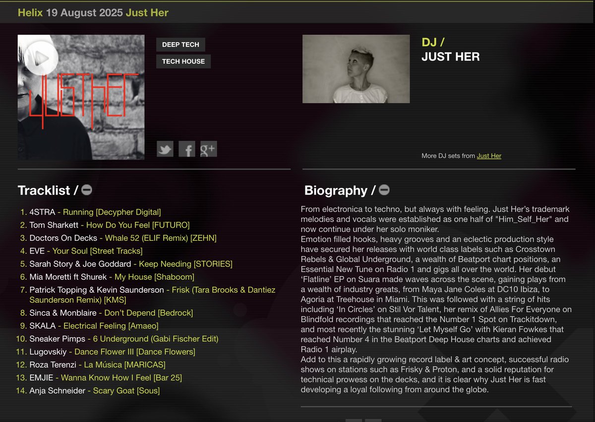 JUST VIBES: A new episode of HELIX is out now on <a href="/friskyradio/">FRISKY</a> --> 
#house #deephouse #electronica #techno
friskyradio.com/show/helix/