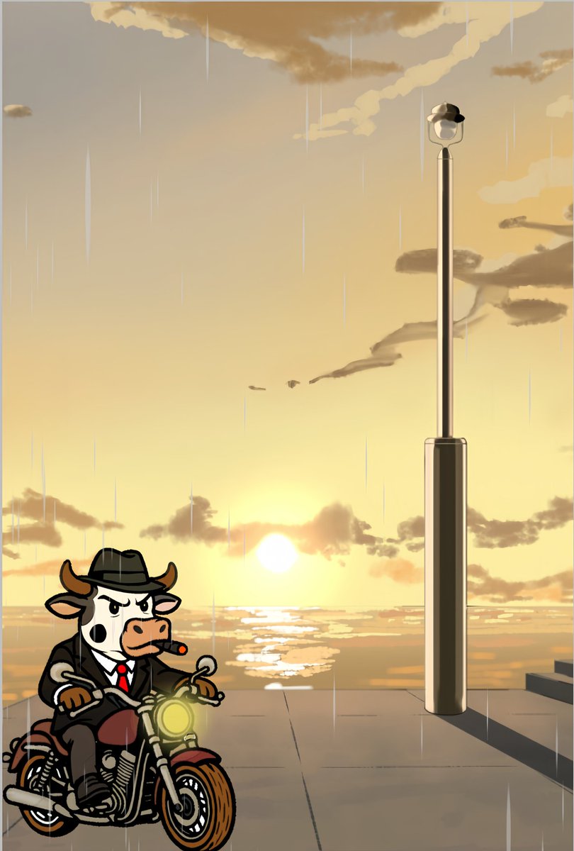 Gm Lamumu 
Lamumu rides beneath the sunset, a cigar between his lips and eyes fixed ahead.
No one knows where the road will lead, but stopping is never an option.
The sunset is just a witness—the journey goes on.
<a href="/lamumudotxyz/">Lamumudotxyz</a> <a href="/commondotxyz/">Common</a>