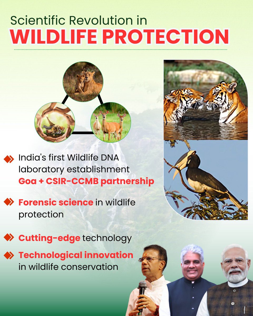 desi mojito 🇮🇳 (@desimojito) on Twitter photo From science to conservation – India leads the way!
Wildlife DNA lab in Goa brings technological innovation and forensic tools to protect our forests, tigers, and rich biodiversity. Grt work <a href="/visrane/">Vishwajit Rane</a> From science to conservation – India leads the way!
Wildlife DNA lab in Goa brings technological innovation and forensic tools to protect our forests, tigers, and rich biodiversity. Grt work <a href="/visrane/">Vishwajit Rane</a>