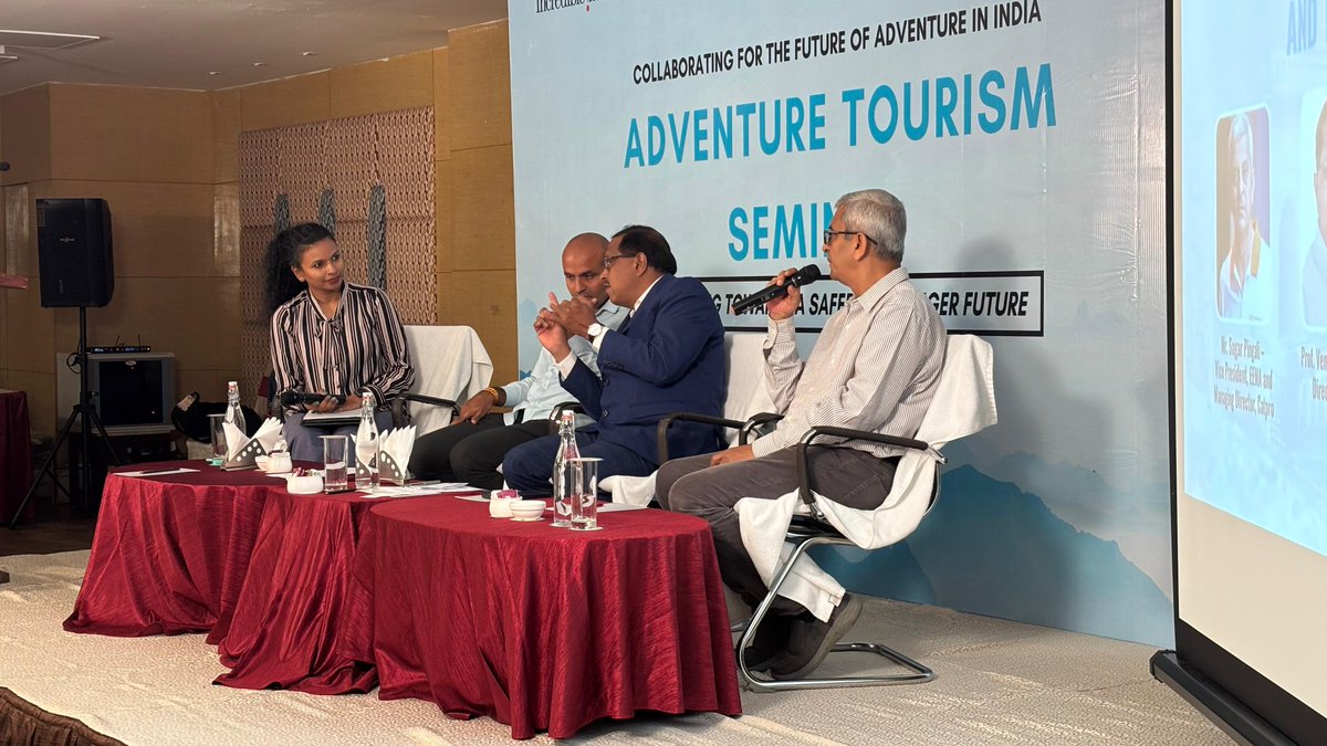At today’s seminar, Ms. Ajita Madan led an inspiring panel with Sagar Pingali, Prof. Venkata Ramana &amp; B. Shekhar Babu.

Their message was clear: strong teams &amp; structured training are the real anchors of safe adventures. 🌍

#ATOAIexplore #SafetyFirst