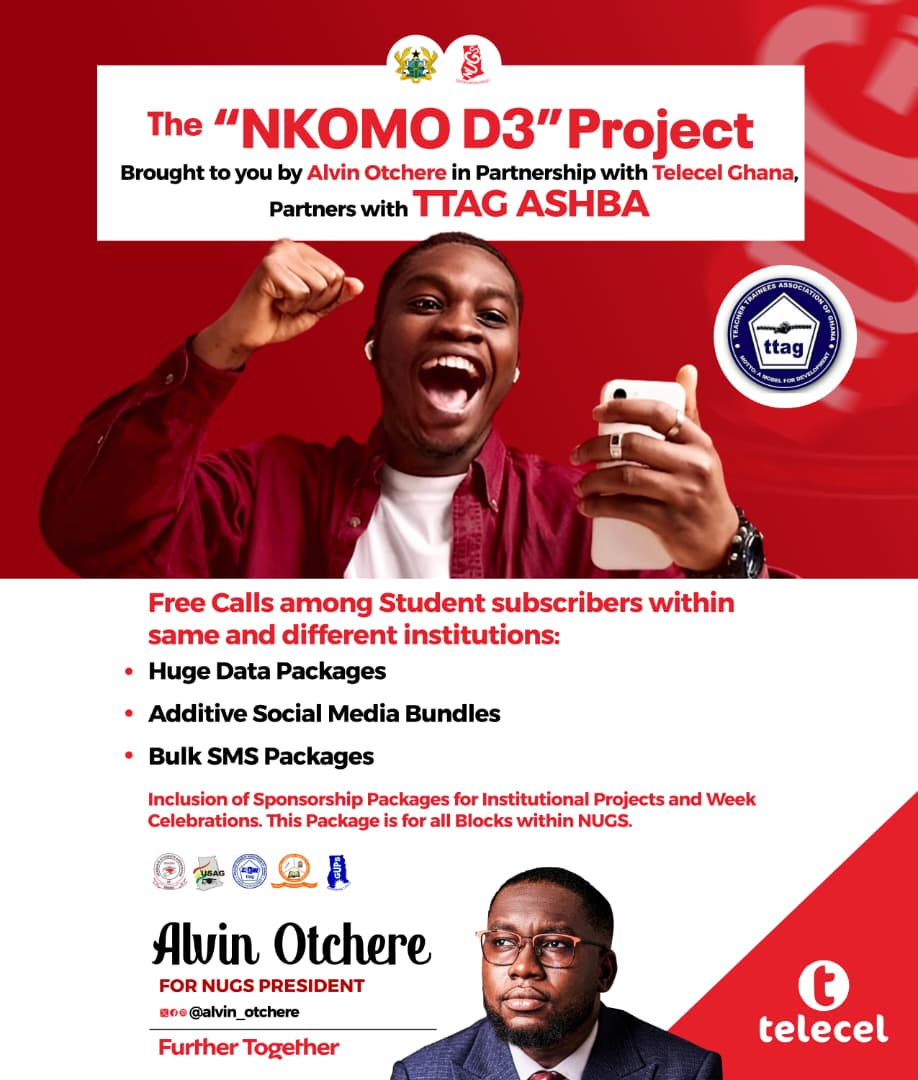 ⭕ Nkabom yɛ Ahonya ⭕
Unity is Wealth
I am excited to officially launch the NKOMO D3 Project and the NK)M)D3 SIM Project in partnership with Telecel Ghana come this Saturday.
📍Venue: Wesley College of Education
🗓 Saturday, 23rd August 2025
⏰ 8:00 AM
Further Together