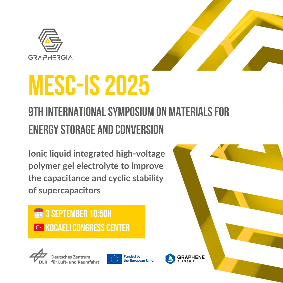 GRAPHERGIA (@graphergia_eu) on Twitter photo Upcoming symposium in Turkey!🔊🇹🇷
Apurba Ray, Research Scientist at <a href="/DLR_en/">DLR - English</a>, will attend the 9th International Symposium on Materials for #Energy Storage & Conversion in September with an oral presentation on 3 Sept at 10:50h
⚡ + info soon on graphergia.eu
#mESC2025 Upcoming symposium in Turkey!🔊🇹🇷
Apurba Ray, Research Scientist at <a href="/DLR_en/">DLR - English</a>, will attend the 9th International Symposium on Materials for #Energy Storage & Conversion in September with an oral presentation on 3 Sept at 10:50h
⚡ + info soon on graphergia.eu
#mESC2025