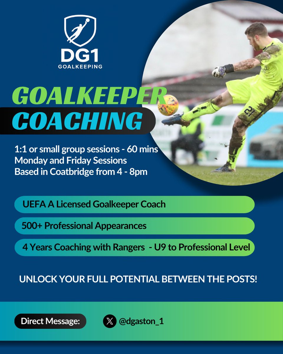 Boys and girls sessions available for any young goalkeepers looking to improve their skills

From beginner to academy goalkeepers looking for extra training,there’s tailored sessions aimed at all ages and abilities are available now

DM for more details 

Retweets appreciated
