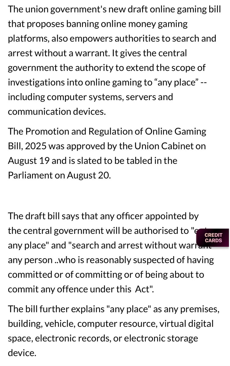 shantanugoel's tweet image. This is just too much now. Warrantless search and arrest = Infinite power to harass and extort anyone.