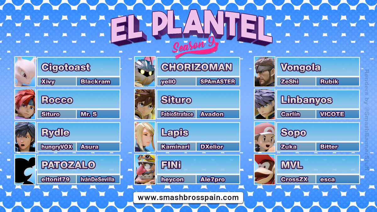 📰 EL PLANTEL - Season 9 (Mewtwo-Diddy Kong) 
Comienza Brawl, y con él los top players.

✍️ Redactado por: <a href="/angeloti12uwu/">angeloti12 😎 // Comms Open!! ✉️</a>

🖇️ Más información: smashbrosspain.com/noticias/el-pl…

#SmashBros #ElPlantel