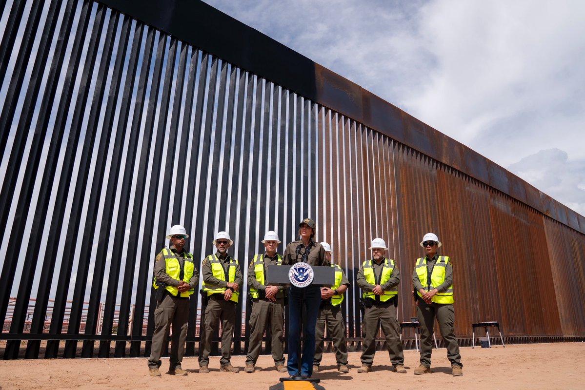 Secretary Kristi Noem (@sec_noem) on Twitter photo Today marks seven months of <a href="/POTUS/">President Donald J. Trump</a> Trump’s second term. When we got to work, America faced the worst border crisis in history. Today, that crisis isn’t just under control— it’s been obliterated.
This wall is part of the difference. Too high to climb. Too narrow to squeeze Today marks seven months of <a href="/POTUS/">President Donald J. Trump</a> Trump’s second term. When we got to work, America faced the worst border crisis in history. Today, that crisis isn’t just under control— it’s been obliterated.
This wall is part of the difference. Too high to climb. Too narrow to squeeze
