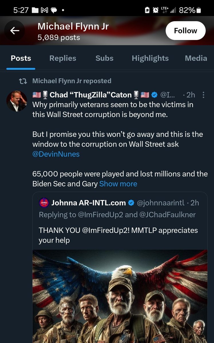 MetaGuyMarduk's tweet photo. Alex, this story is blowing up, and you need to pay attention. It pales Gamestop, AMC, FTX, Silicon Valley Bank. COMBINED!

The #MMTLPFIASCO is the Madoff scandal on steroids.

Did you ever watch the Lex Fridman interview with @ElonMusk where Elon discusses regulatory capture?
This story is the poster child for regulatory capture. WE HAVE FOIAs TO PROVE IT!. Let's talk!

Michael Flynn Jr. knows.
Andrew Bailey knows.
You should know...
So I am letting you know... again...

65,000 families including many veterans and first responders. Please be our megaphone!
https://t.co/tsOgjhzzsn