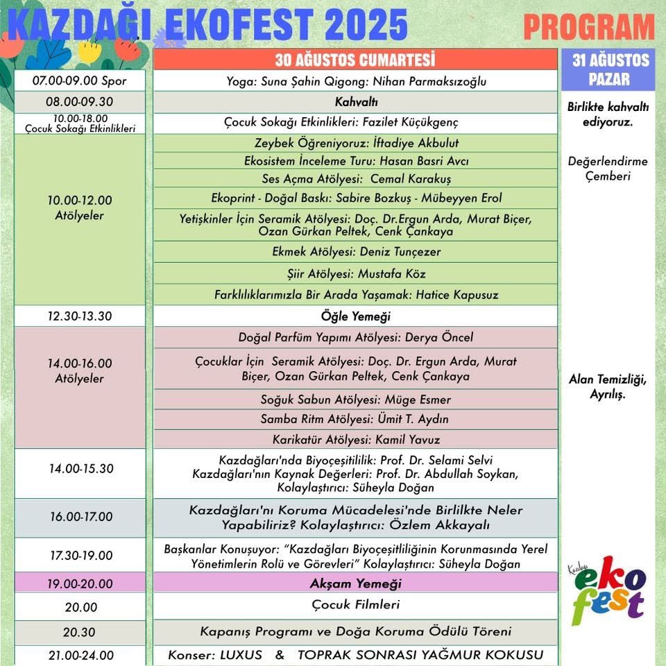 KazdagiKDernegi's tweet photo. KAZDAĞI EKOFEST2025’E ÇAĞRI!
27-31 Ağustos 2025 tarihlerinde Kazdağı Ekofest2025 için Edremit-Hanlar Yolu. 13. km'de Olcay Çiftliği'nde bir araya geleceğiz.
Kayıt formu:
https://t.co/HMV7Zjp9mP
Bilgi dosyası:
https://t.co/EH2Y02Zirc
#ekofest https://t.co/fLPMuezbaV
