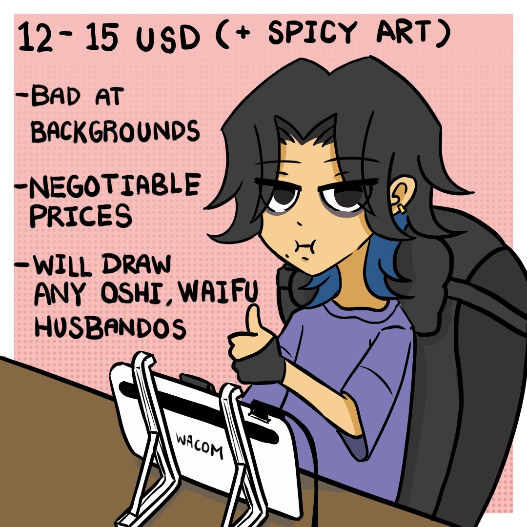 RQBlue's tweet photo. --OPENING COMMISSIONS--

Figured I should take this art stuff a bit more seriously, 12-15 USD is my price range (Negotiable), a bit more for the spicier stuff, bad at BG so dont expect too much there, will draw any oshi, waifus, and husbandos. https://t.co/EYOYCQ7UR6