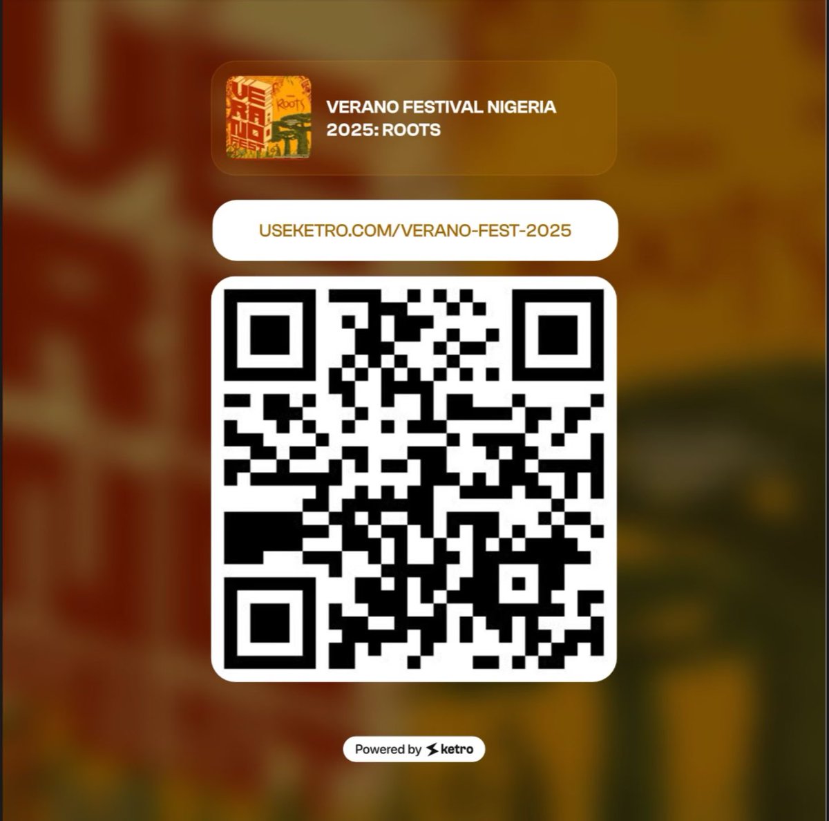 VeranoNigeria's tweet image. SCAN FOR YOUR TICKETS! 
SELLS OUT SOON! 
#VERANOFESTNG