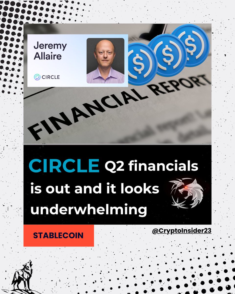 CIRCLE SECOND QUARTER FINANCIALS REVIEW 🚨🧐
Circle’s Q2 2025 results: Revenue jumped 53% YoY to $658M, but the company posted a $482M net loss.

That’s a sharp reversal from a $33M profit in the same quarter last year.

Bad news? Let’s dig in.🧐